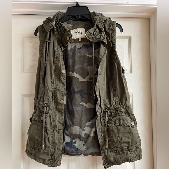 YMI Jackets & Blazers - YMI Camouflage Hooded Vest